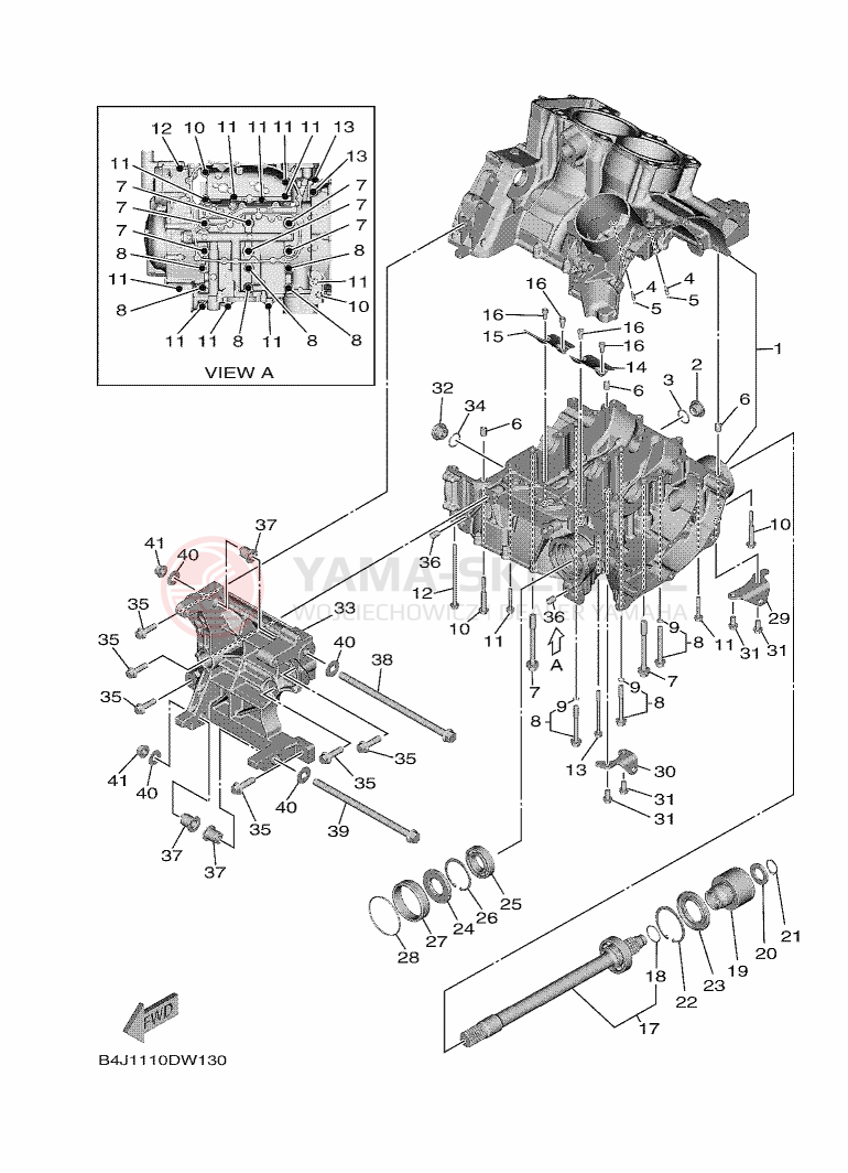 Schemat "Obudowa silnika" do Yamaha WOLVERINE RMAX2 1000 LE