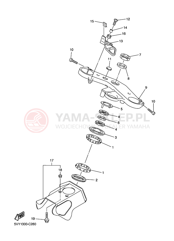 Schemat "Półki zawieszenia" do Yamaha YZF-R1 YZF-R1S R1