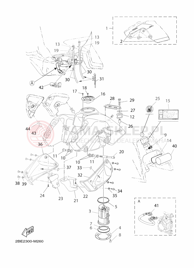Schemat "zbiornik paliwa" do Yamaha XT660Z ABS