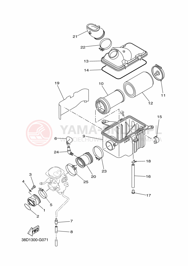 Schemat "Wtrysk paliwa" do Yamaha GRIZZLY 350