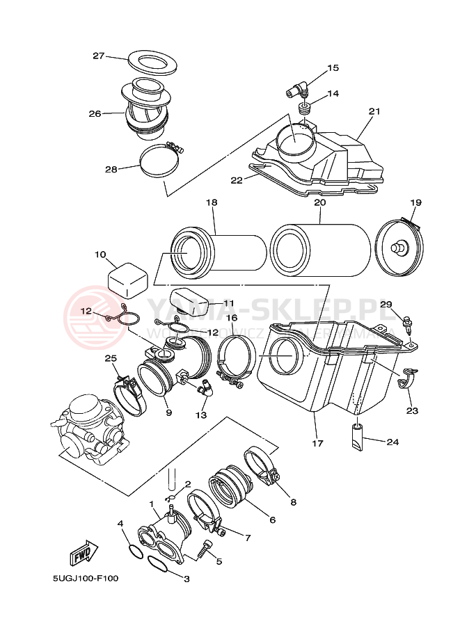 Schemat "Wtrysk paliwa" do Yamaha RHINO