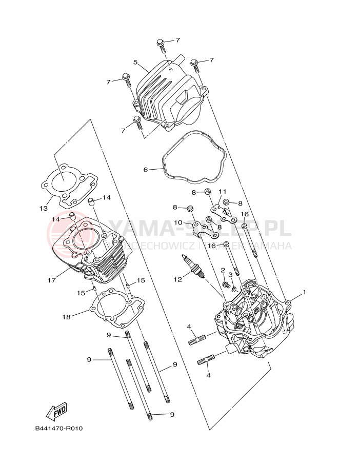 Schemat "cylinder" do Yamaha YC110D-4