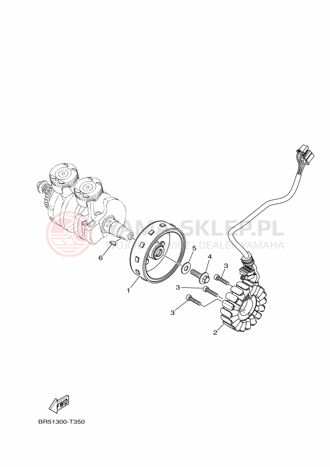 Schemat "prądnica" do Yamaha YZF-R3