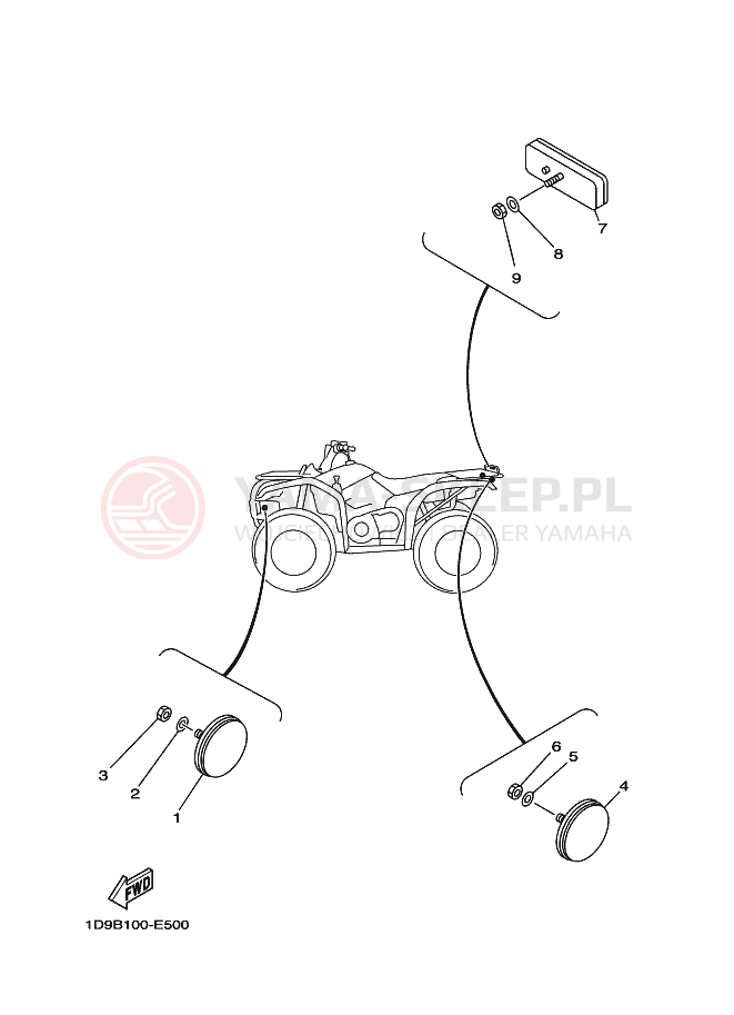 Schemat "układ elektryczny" do Yamaha YFM450FWA
