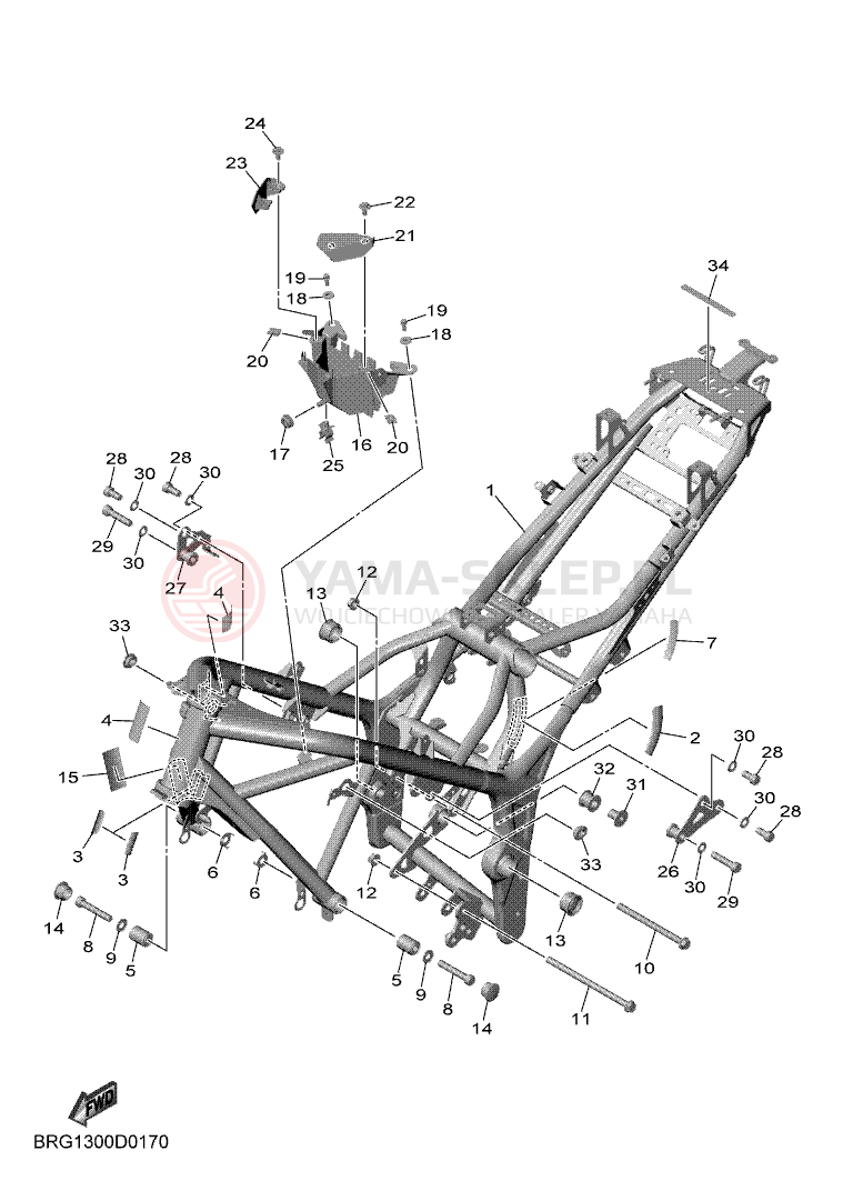Schemat "rama" do Yamaha MT-03