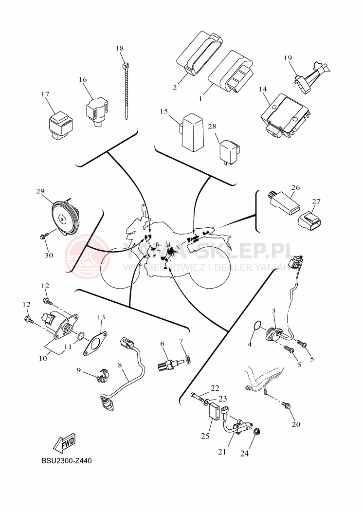 Schemat "układ elektryczny" do Yamaha MT-125
