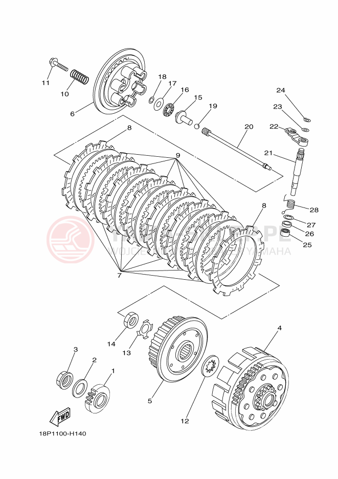 Schemat "sprzęgło" do Yamaha YFZ450RZ