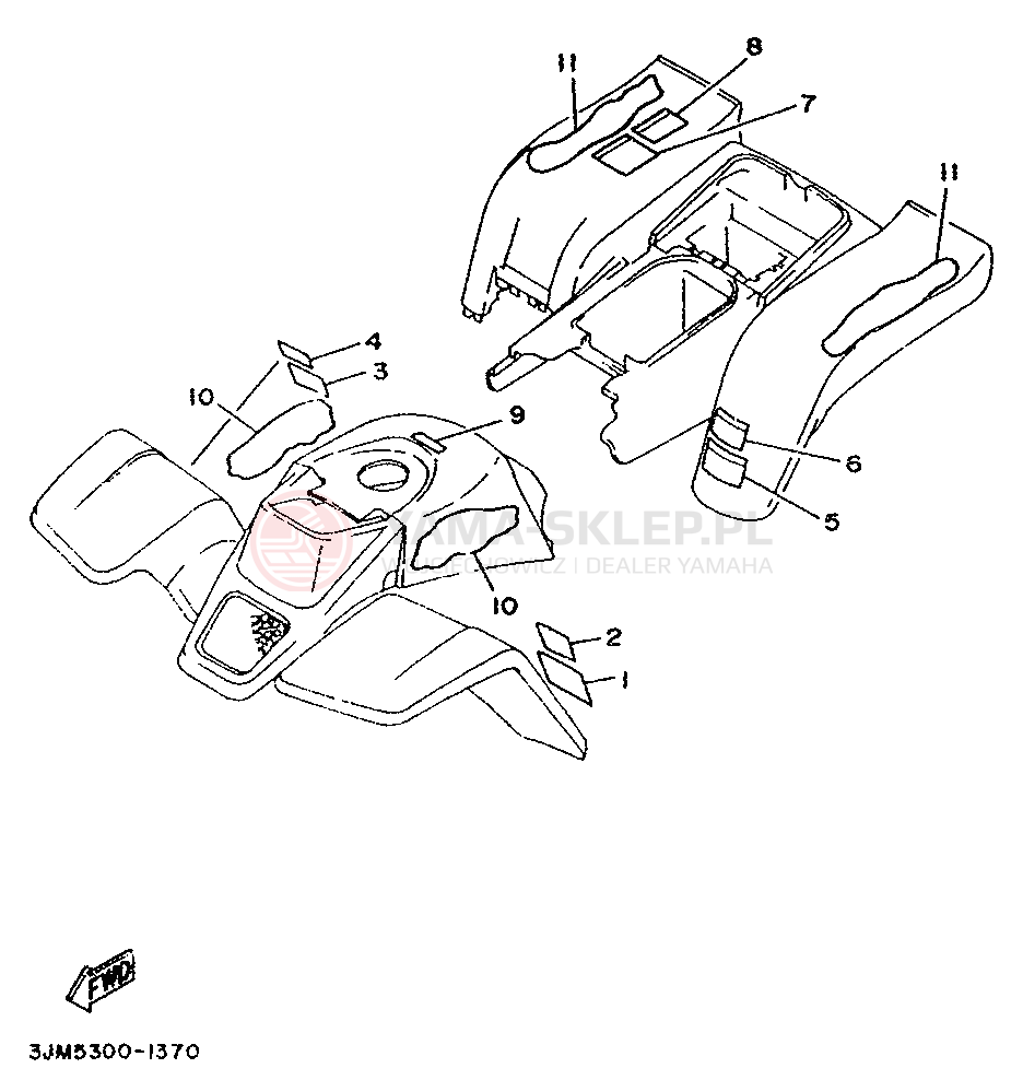 Schemat "naklejki" do Yamaha BLASTER