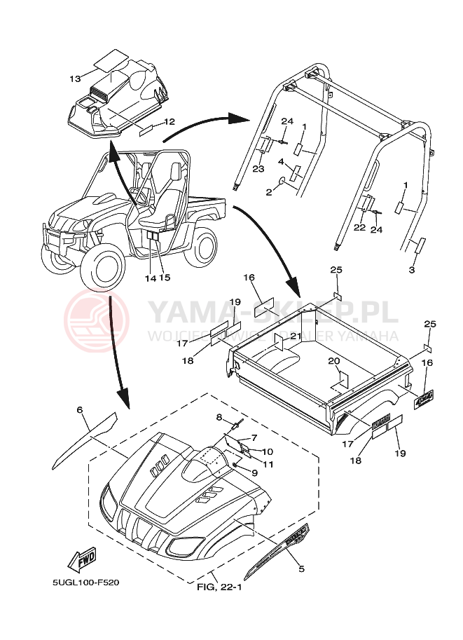 Schemat "naklejki" do Yamaha RHINO