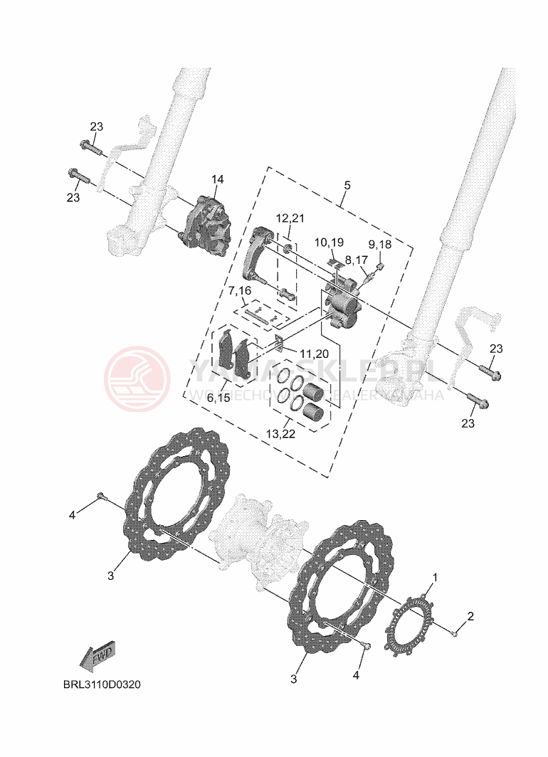 Schemat "Koło przód" do Yamaha TENERE 700