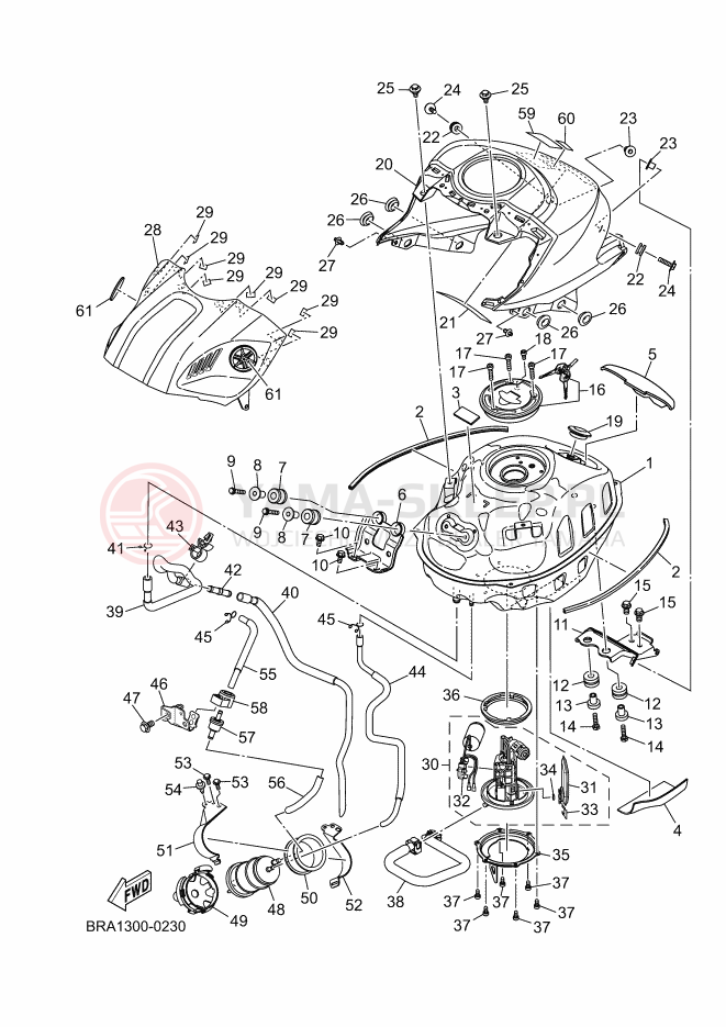 Schemat "zbiornik paliwa" do Yamaha R3
