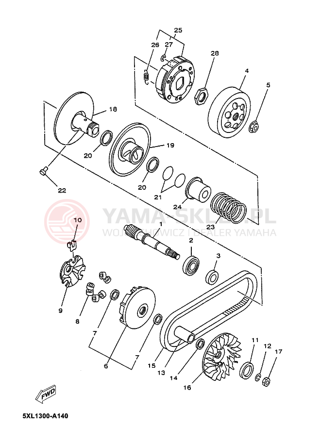 Schemat "sprzęgło" do Yamaha MAJESTY 125