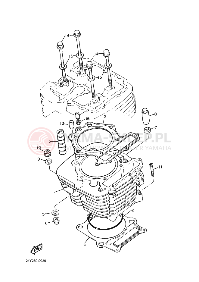Schemat "cylinder" do Yamaha TT600RE