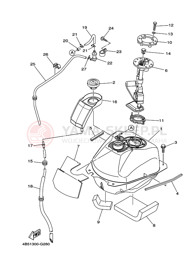 Schemat "zbiornik paliwa" do Yamaha TMAX