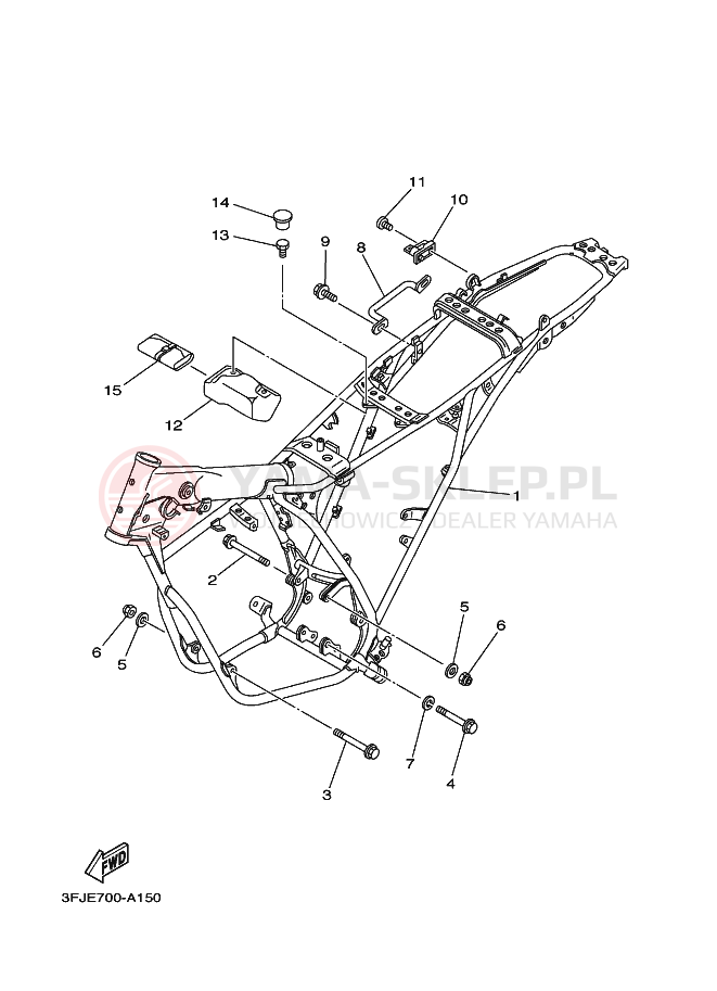 Schemat "rama" do Yamaha DT175 DT175S