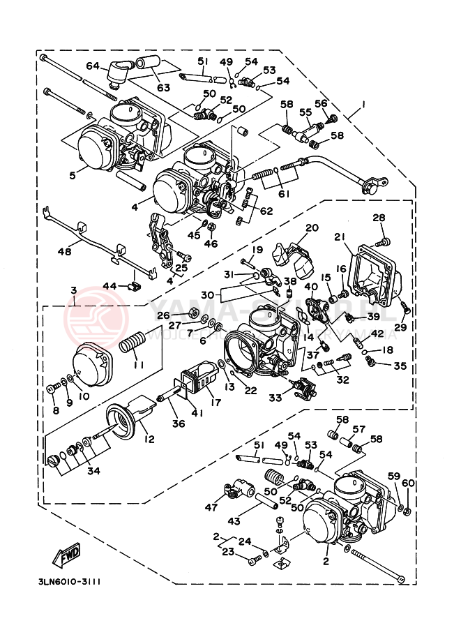 Schemat "Gaźnik" do Yamaha FZR250R