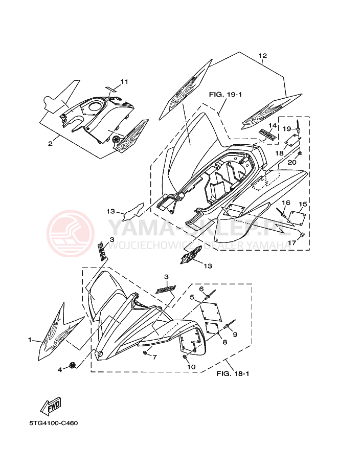 Schemat "naklejki" do Yamaha YFZ450S