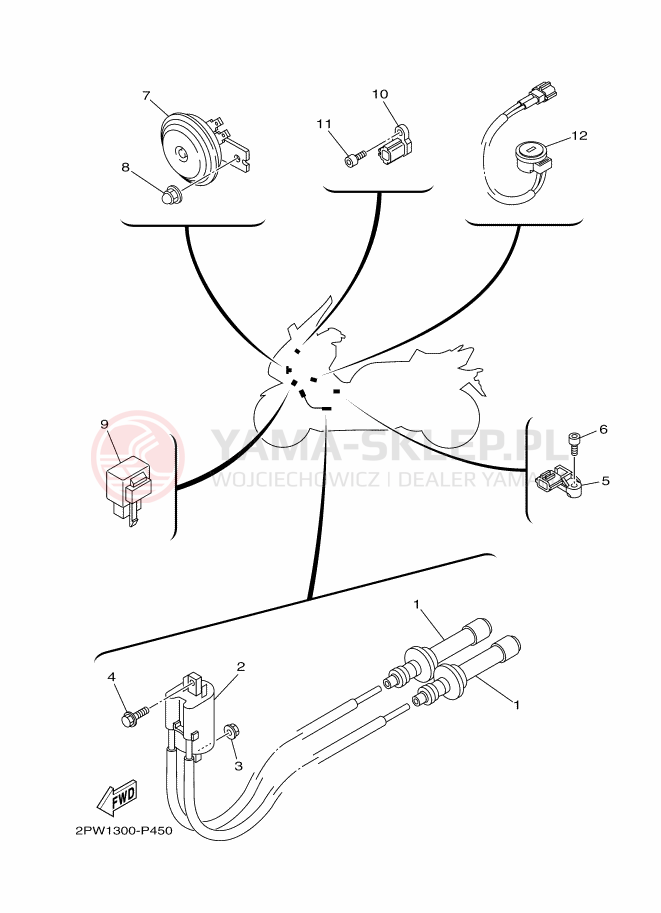 Schemat "układ elektryczny" do Yamaha TMAX