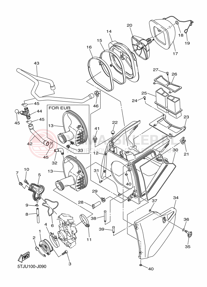 Schemat "Wtrysk paliwa" do Yamaha WR450F