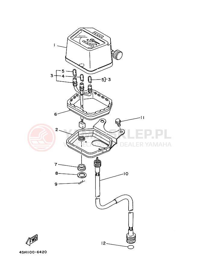 Schemat "licznik" do Yamaha YF400M-FW