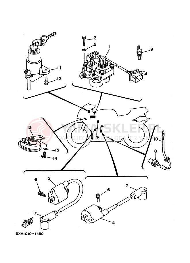 Schemat "układ elektryczny" do Yamaha TZR250RS