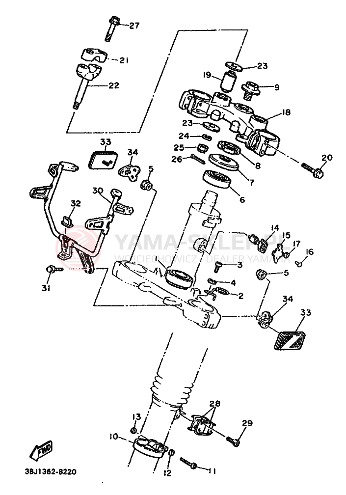 Schemat "Półki zawieszenia" do Yamaha XT500T