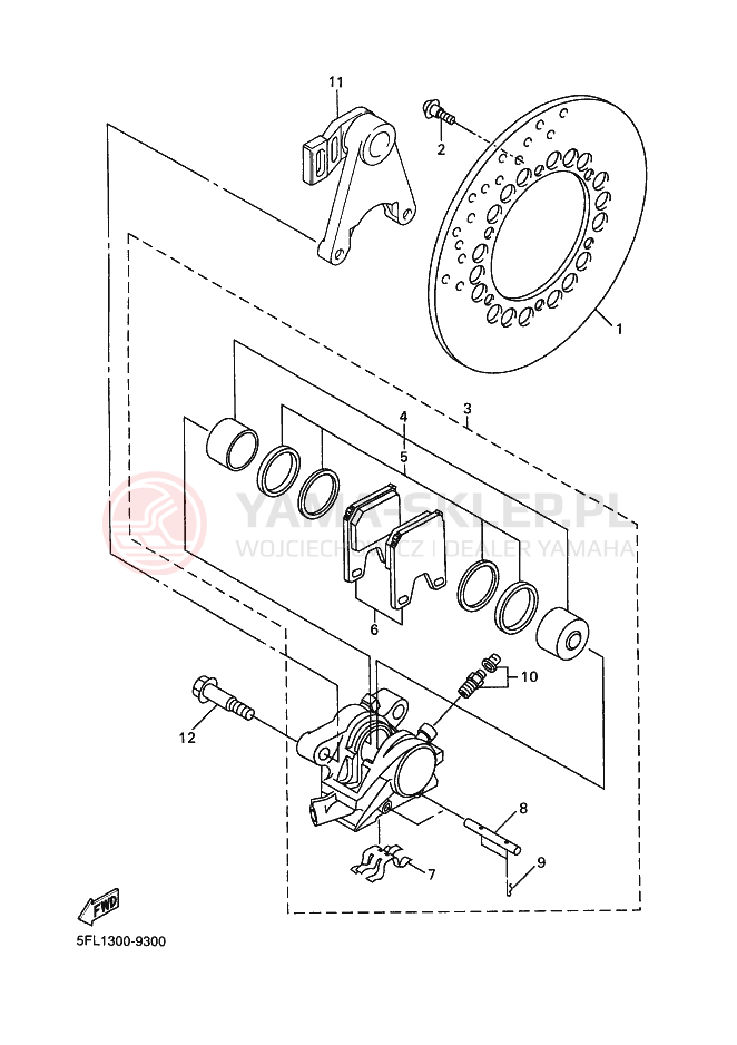 Schemat "Zacisk hamulcowy tylny" do Yamaha YZF-R7 R7