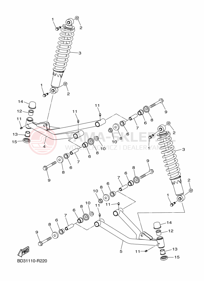 Schemat "Koło przód" do Yamaha YFM90R