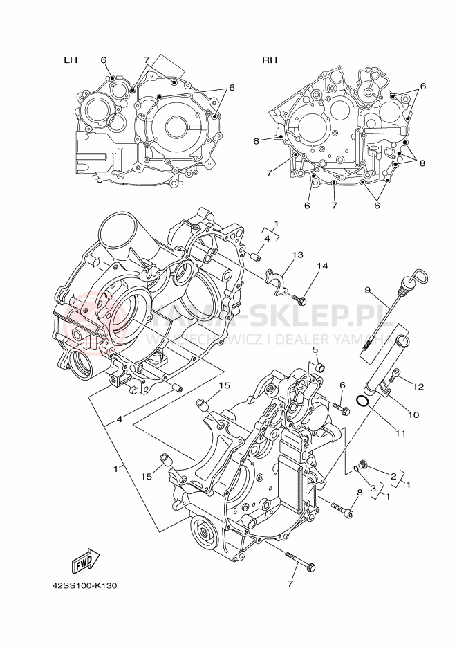 Schemat "Obudowa silnika" do Yamaha RHINO 700 FI