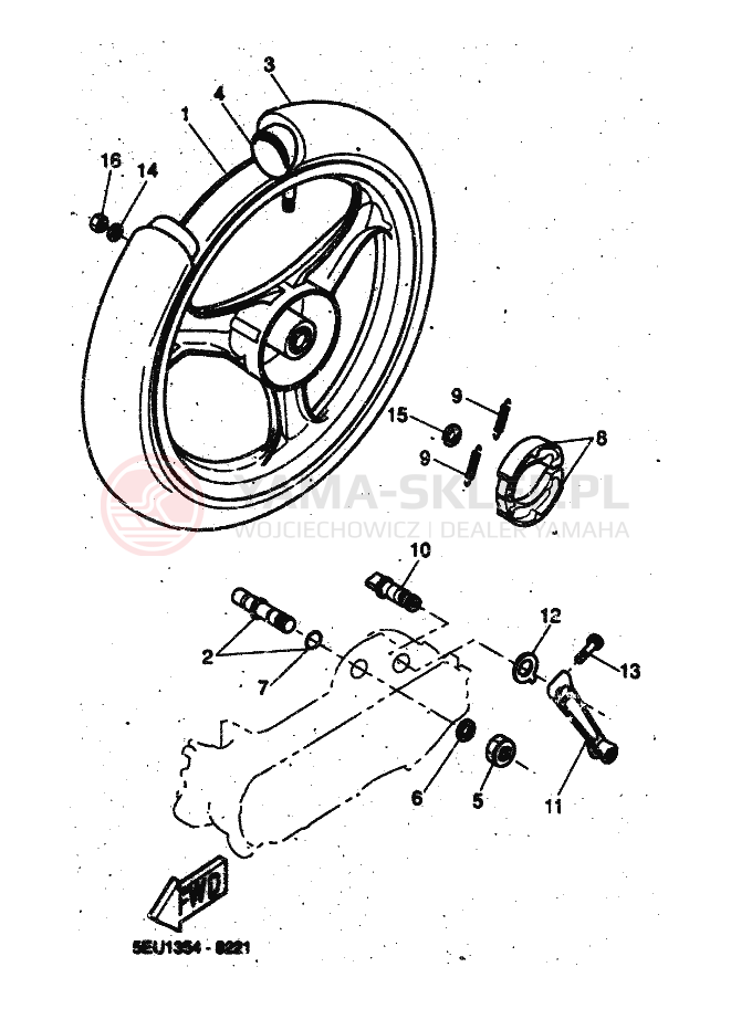 Schemat "Koło tył" do Yamaha FLIPPER