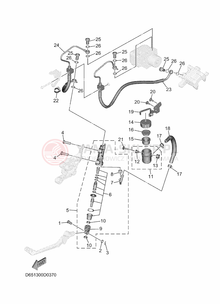 Schemat "Pompa hamulcowa tył" do Yamaha XSR900