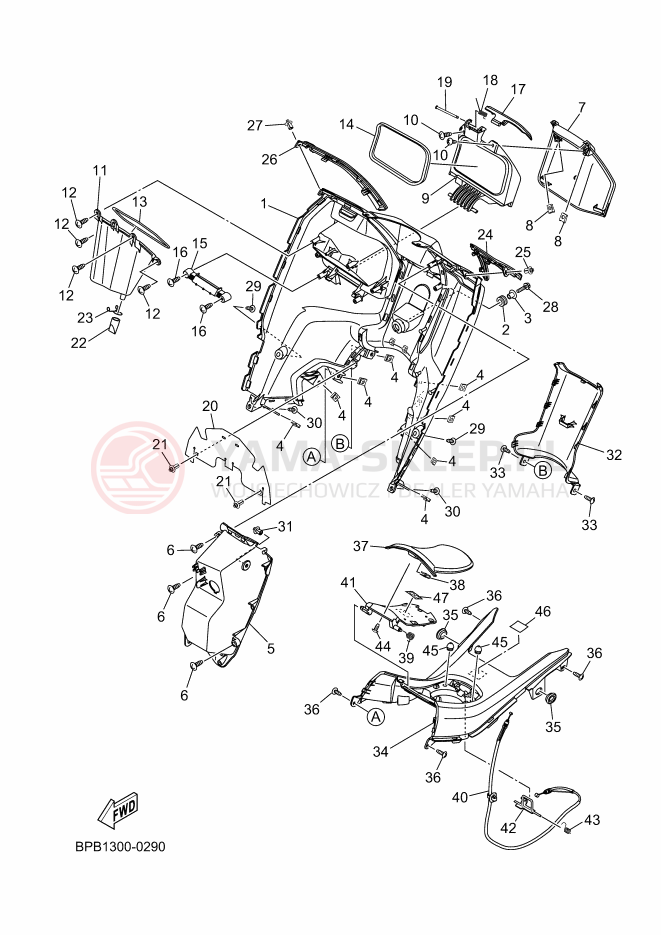 Schemat "OSŁONA NÓG" do Yamaha NMAX 125