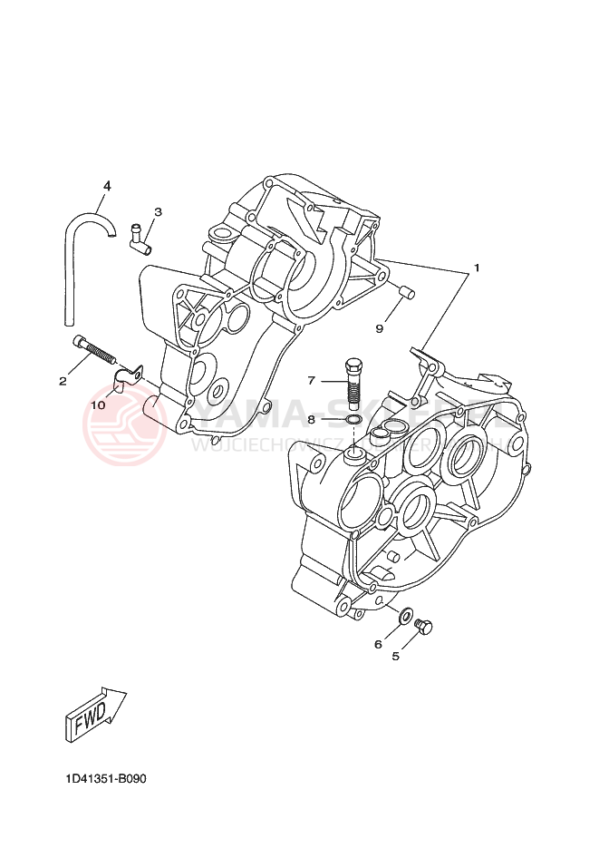 Schemat "Obudowa silnika" do Yamaha DT50R