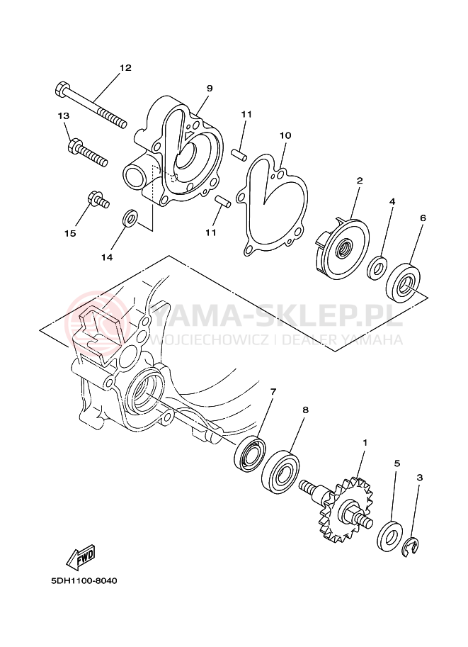 Schemat "Pompa wody" do Yamaha YZ125