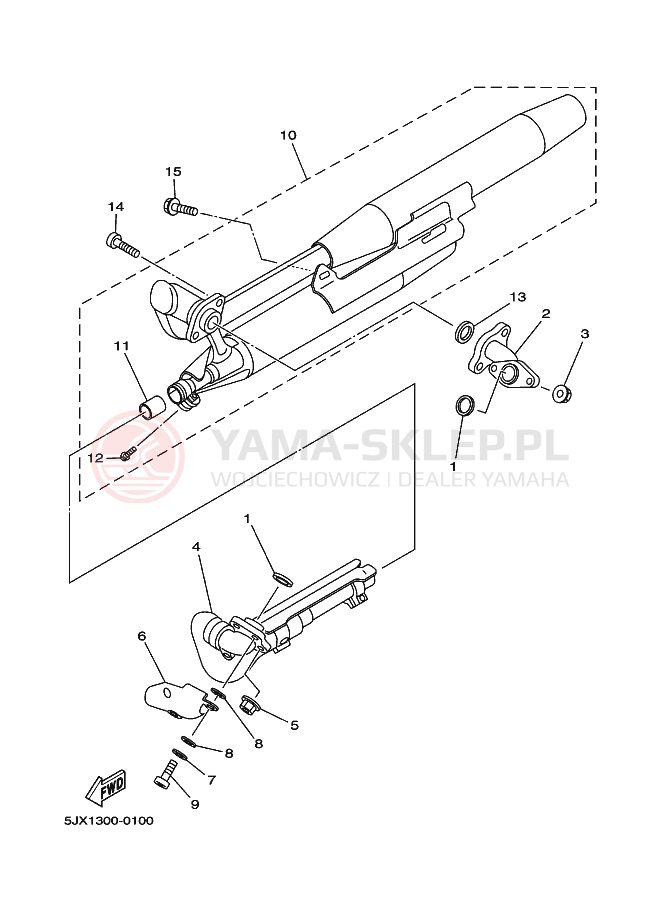 Schemat "Wydech końcowy" do Yamaha XVS125 DRAGSTAR