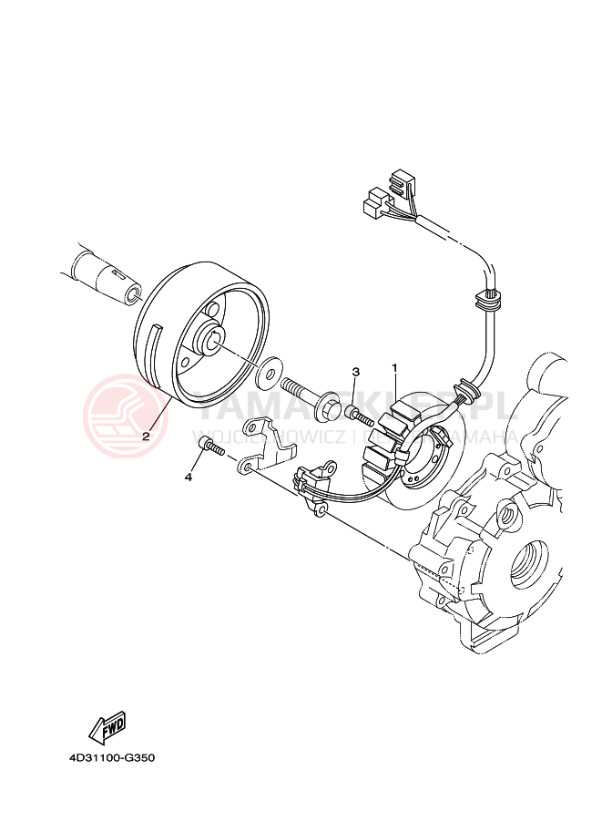 Schemat "alternator" do Yamaha YFM250R