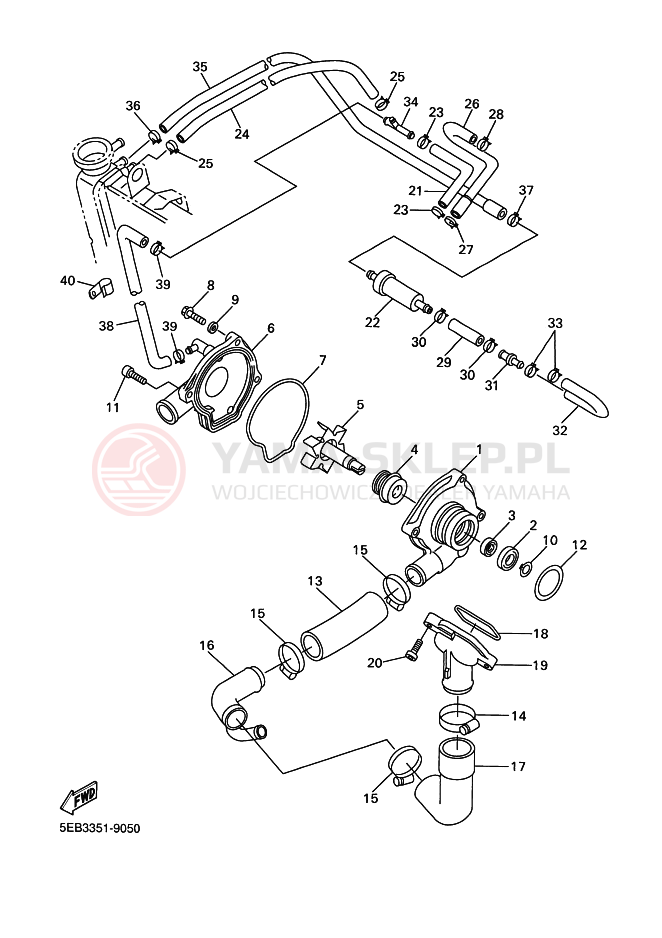 Schemat "Pompa wody" do Yamaha YZF-R6 R6