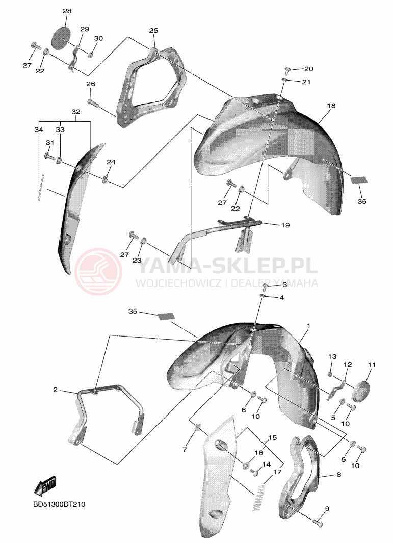 Schemat "Przedni błotnik" do Yamaha NIKEN