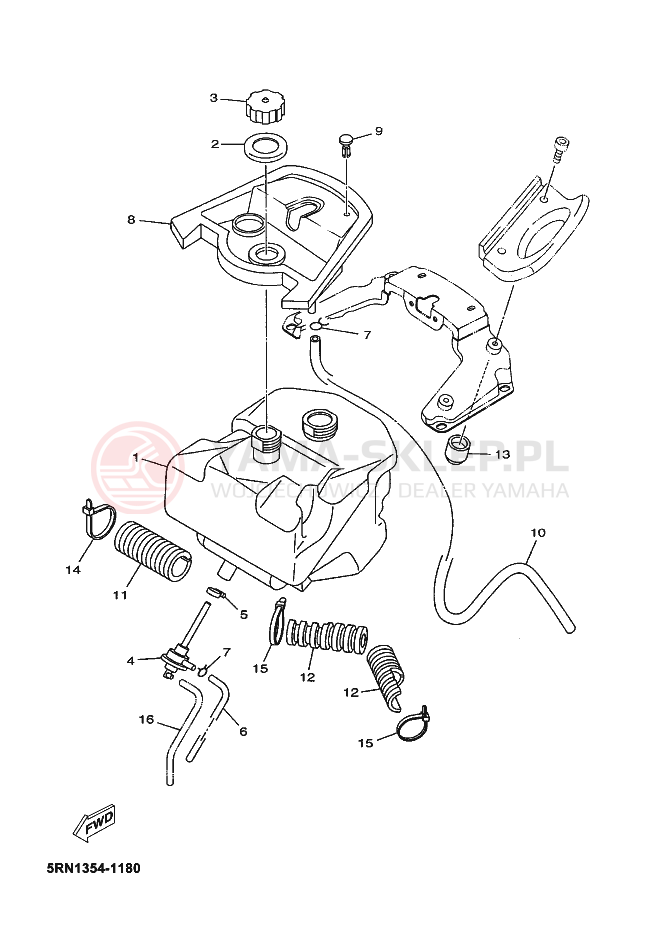 Schemat "zbiornik paliwa" do Yamaha NEO´S 50