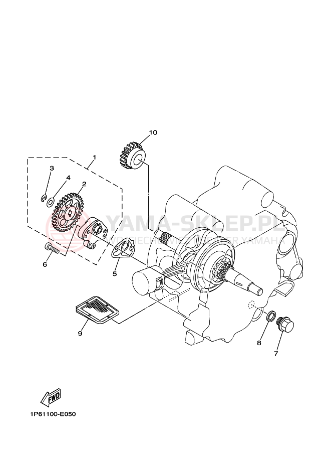 Schemat "Pompa olejowa" do Yamaha TT-R50E