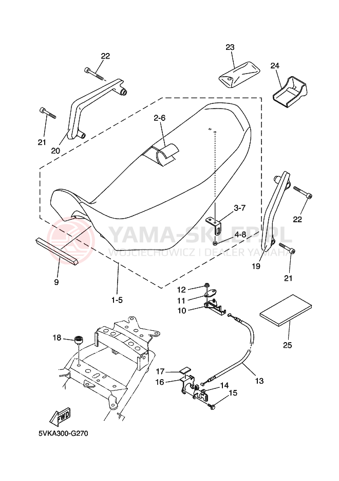 Schemat "siedzenie" do Yamaha XT660X
