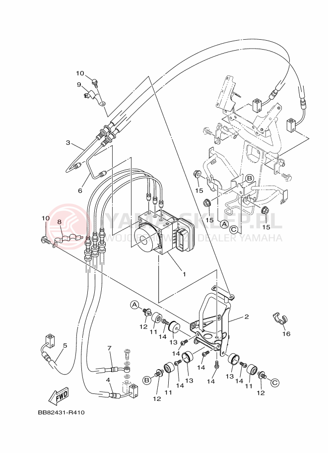 Schemat "układ elektryczny" do Yamaha TRICITY 155