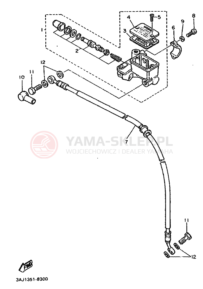 Schemat "Pompa hamulcowa przednia" do Yamaha XT600Z TENERE
