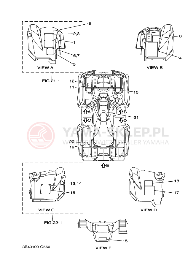 Schemat "naklejki" do Yamaha GRIZZLY 700 FI
