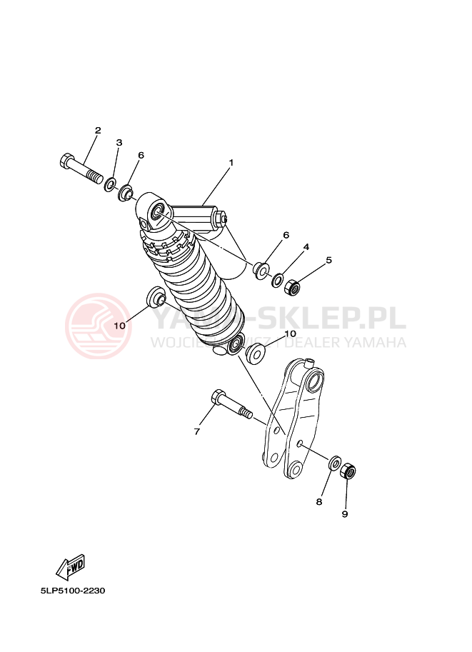 Schemat "zawieszenie tył" do Yamaha YFM660RR