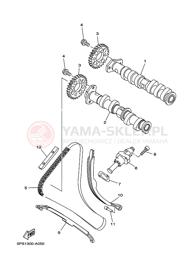Schemat "Wałek rozrządu" do Yamaha TDM900