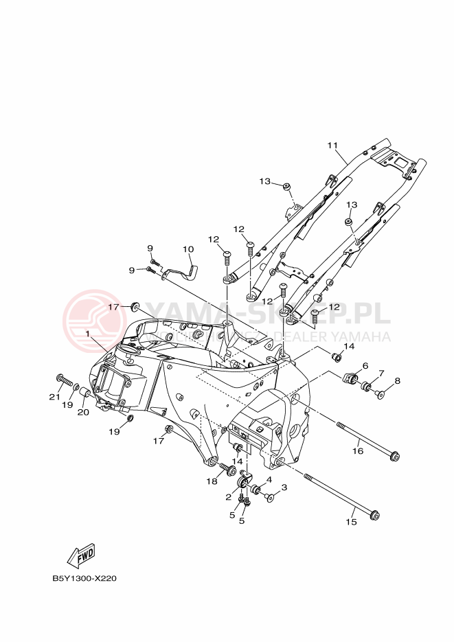 Schemat "rama" do Yamaha MT-10