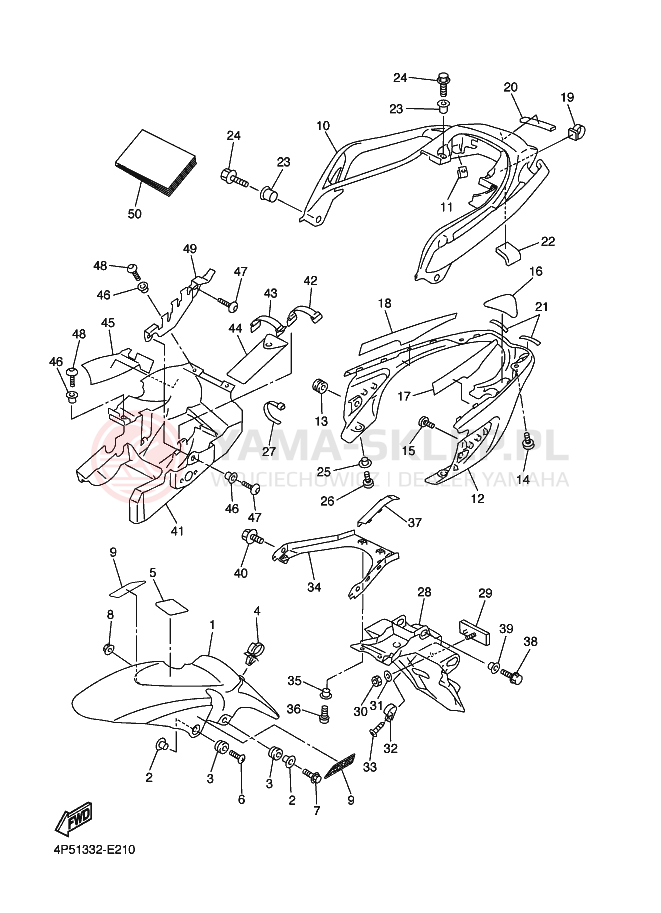 Schemat "błotnik" do Yamaha FZ6-NA FZ6