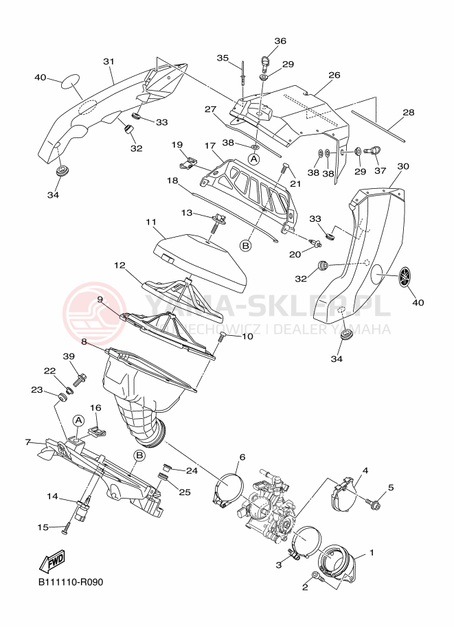 Schemat "Wtrysk paliwa" do Yamaha YZ450F