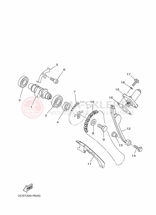 Schemat "Wałek rozrządu" do Yamaha AG125